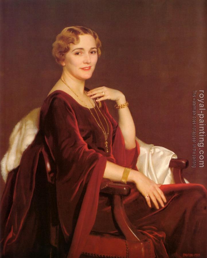 William McGregor Paxton : Portrait Of Mrs Charles Frederic Toppan